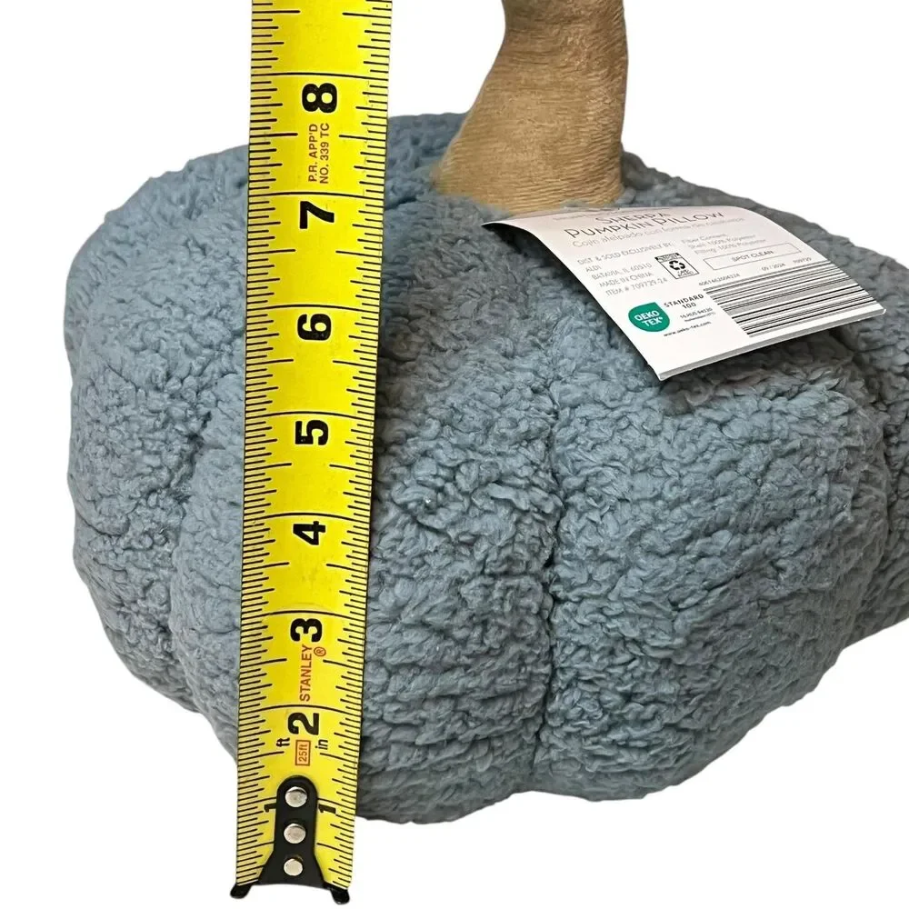 Huntington Home Sherpa Pumpkin Pillow Plush 11in Fall Decor Thanksgiving Holiday